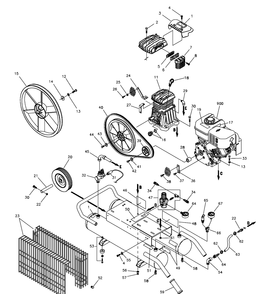 Air Compressor Diagram and Parts List for 074010-0-110CFM  Briggs and Stratton Compressor